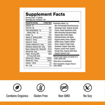 Dr. Schulze's SuperFood 100 - Everyday Superfood Supplement to Support Overall Wellness - Mutivitamin Support for Cellular Nutrition & Energy - Clean Ingredients - Gluten-Free & Dairy-Free - 270 Count - dailyvitalstore