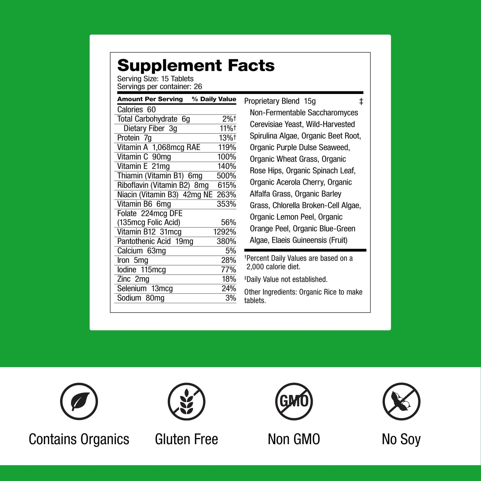 Dr. Schulze's SuperFood Plus - Everyday Superfood Supplement to Support Overall Wellness - Clean, Quality Nutrition - Supports Metabolism & Daily Energy - Gluten-Free & Dairy-Free - 390 Tablets - dailyvitalstore