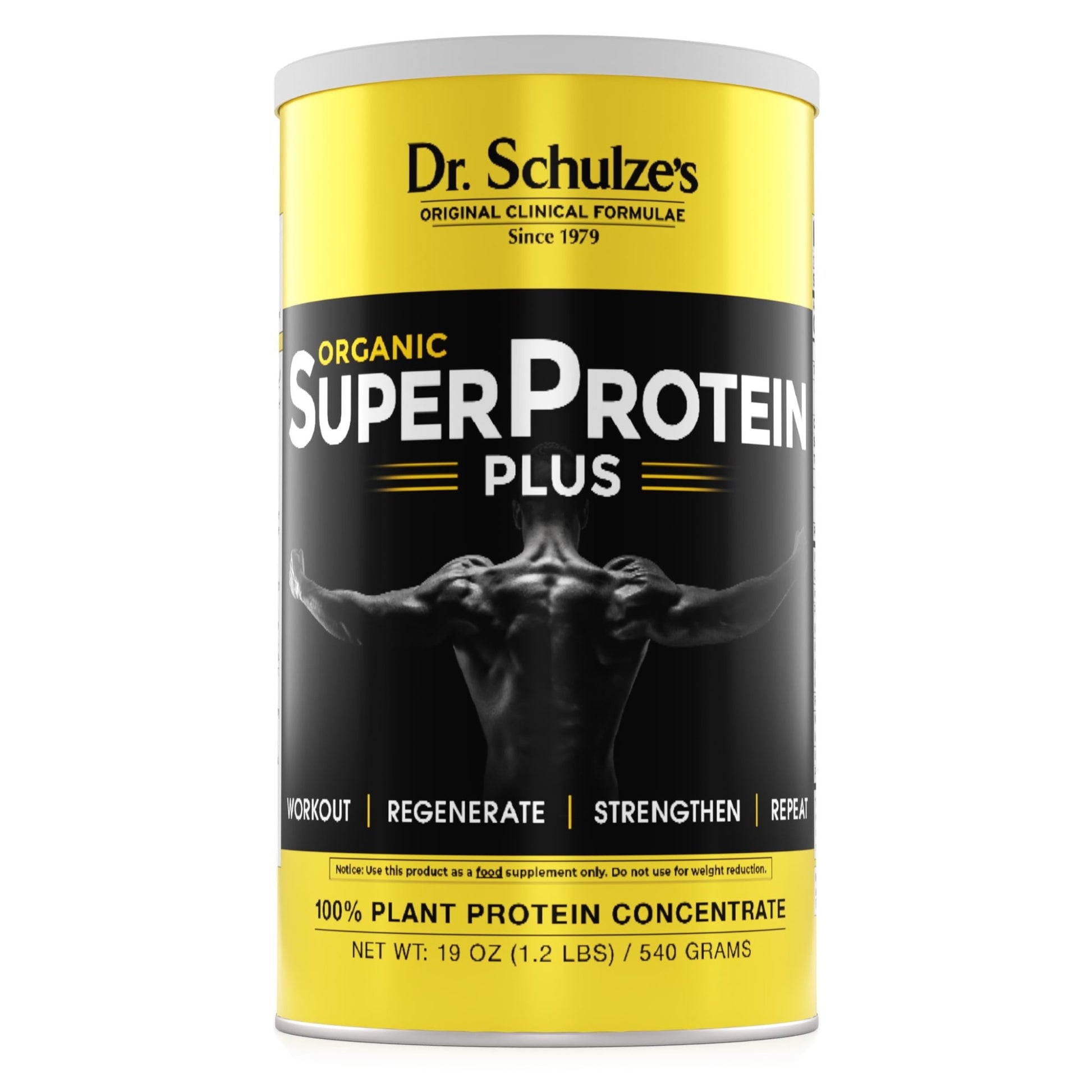 Dr. Schulze's SuperProtein Plus - Plant-Based Protein Powder - Active Lifestyle Supplement - Supports Muscle Health - Drink Mix - Gluten-Free & Vegan - 19 oz (20 Servings) - dailyvitalstore