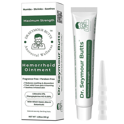 Dr. Seymour Butts Hemorrhoid Ointment – Lidocaine 5% Pain Relief for Burning, Itching & Irritation | External Hemorrhoid Care with Witch Hazel, Aloe & Botanical Support - dailyvitalstore