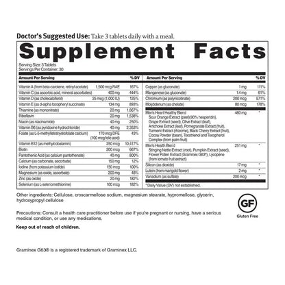 Dr. Sinatra Heart Healthy Multivitamin for Men with Vitamin D 1000 IU, A, B12, C, E, and Zinc, 90 Tablets (30-Day Supply) - dailyvitalstore
