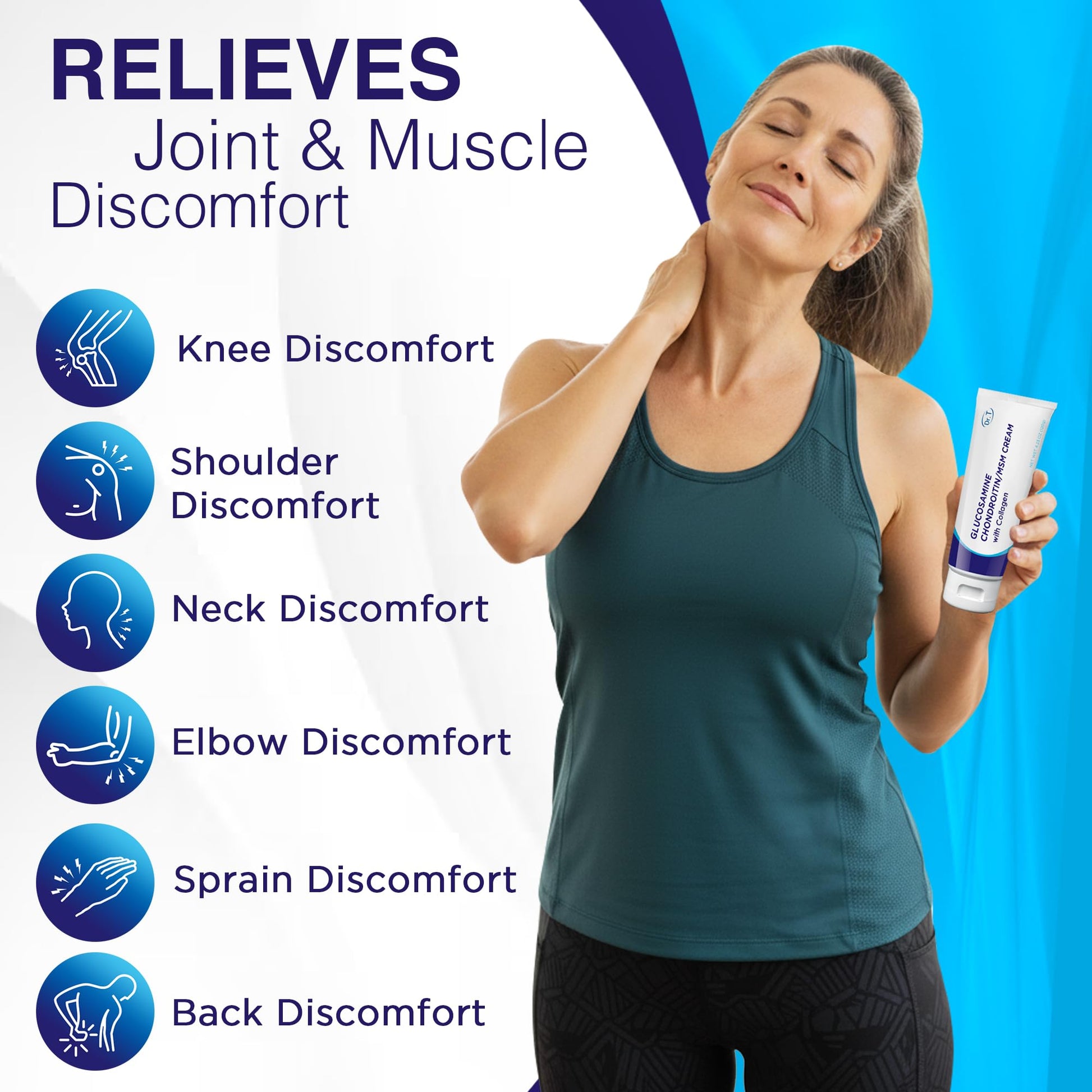 Dr. T Glucosamine Chondroitin Cream - Premium Formula with MSM and Collagen for Joint and Muscle Discomfort - Maintains Joint Strength, Flexibility & Muscle Mobility - 4.23 oz / 120g (3 Pack) - dailyvitalstore