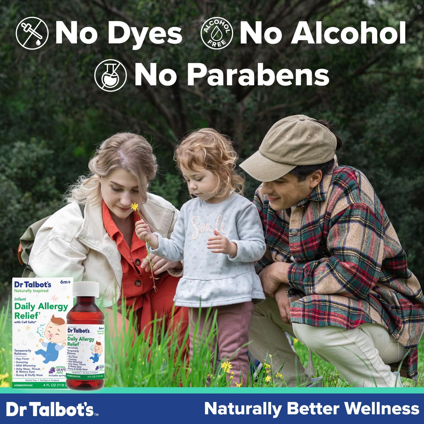 Dr. Talbot's Infant Daily Allergy Relief Liquid Medicine, Naturally Inspired for Babies, Includes Syringe, Grape Juice Flavor, Purple, 4 Fl Oz - dailyvitalstore