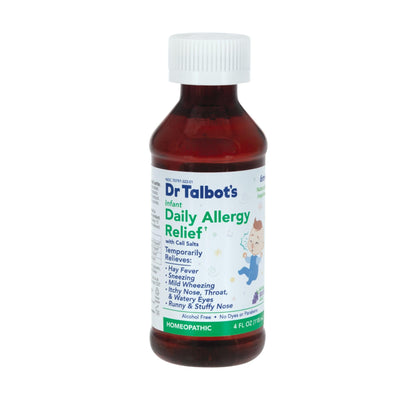 Dr. Talbot's Infant Daily Allergy Relief Liquid Medicine, Naturally Inspired for Babies, Includes Syringe, Grape Juice Flavor, Purple, 4 Fl Oz - dailyvitalstore