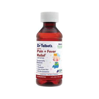 Dr. Talbot's Infant Pain and Fever Relief Liquid Medicine - 4 fl oz - 6+ Months - Grape Juice Flavor - No Alcohol, Dyes, or Parabens - Baby Essentials - dailyvitalstore