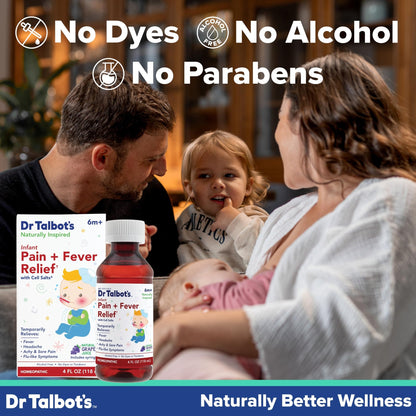 Dr. Talbot's Infant Pain and Fever Relief Liquid Medicine - 4 fl oz - 6+ Months - Grape Juice Flavor - No Alcohol, Dyes, or Parabens - Baby Essentials - dailyvitalstore