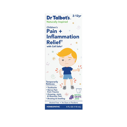 Dr. Talbot's Pain + Inflammation Relief Liquid Medicine for Children, Includes Dosage Cup, Grape Juice Flavor, 4 Fl Oz (Packaging May Vary) - dailyvitalstore