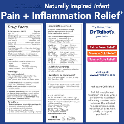 Dr. Talbot's Pain + Inflammation Relief Liquid Medicine for Children, Includes Dosage Cup, Grape Juice Flavor, 4 Fl Oz (Packaging May Vary) - dailyvitalstore