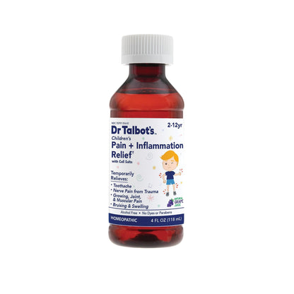 Dr. Talbot's Pain + Inflammation Relief Liquid Medicine for Children, Includes Dosage Cup, Grape Juice Flavor, 4 Fl Oz (Packaging May Vary) - dailyvitalstore