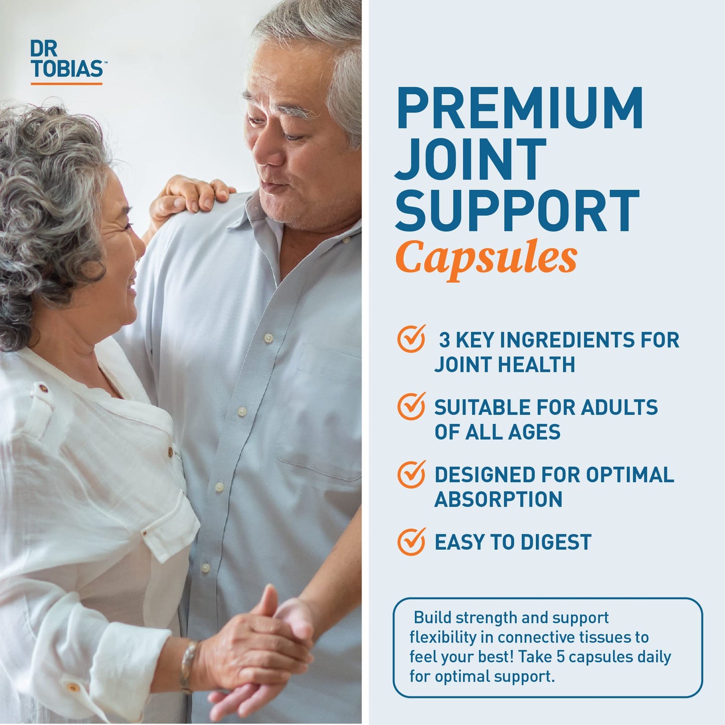 Dr. Tobias AKG Supplement & Joint Support Supplement - Supports Energy, Muscles, Cartilage & Joint Health, Non-GMO - dailyvitalstore