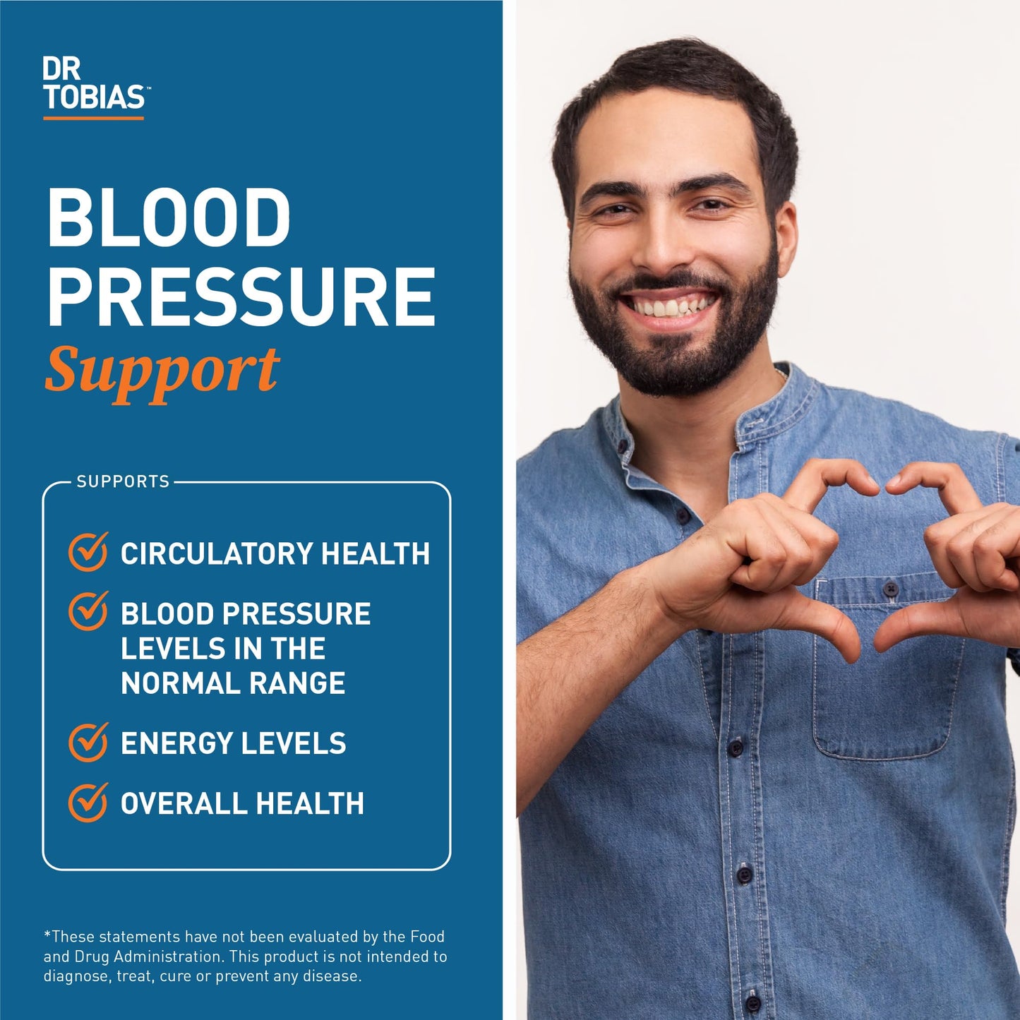 Dr. Tobias Blood Pressure Support Supplement with Hawthorn, Hibiscus Flower, Olive Leaf & Garlic, Supports Normal Circulatory Health with Vitamins C, B6, B12, Niacin, Folate & Herbs, 90 Capsules - dailyvitalstore
