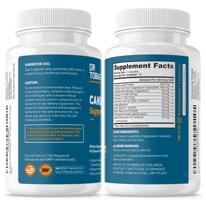 Dr. Tobias Candida Support, Gut Flora Balance Complex with Oregano, Caprylic Acid, Enzymes & Probiotics, Support Intestinal Detox Cleanse & Gut Healt - dailyvitalstore