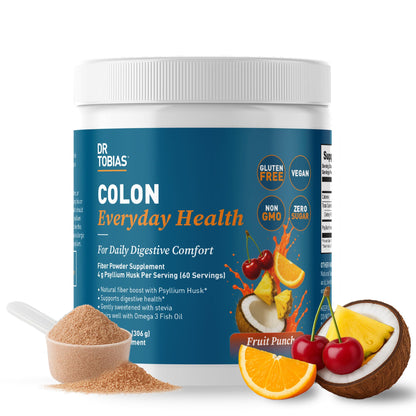 Dr. Tobias Colon Everyday Health - Gut Health for Women & Men - Psyllium Fiber Powder Drink with 4g Psyllium Husk Powder per Serving, Vegan, Gluten Free - dailyvitalstore