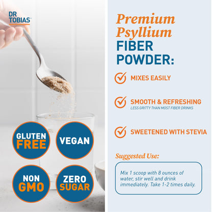 Dr. Tobias Colon Everyday Health - Gut Health for Women & Men - Psyllium Fiber Powder Drink with 4g Psyllium Husk Powder per Serving, Vegan, Gluten Free - dailyvitalstore