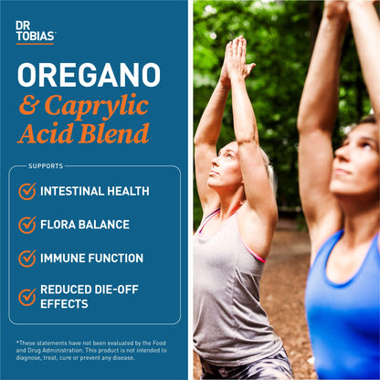 Dr. Tobias Lung Health and Oregano & Caprylic Acid Blend, Supports Lung Cleanse & Detox, Intestinal Health, Immune Support with Prebiotics & Herbs for Women & Men - dailyvitalstore