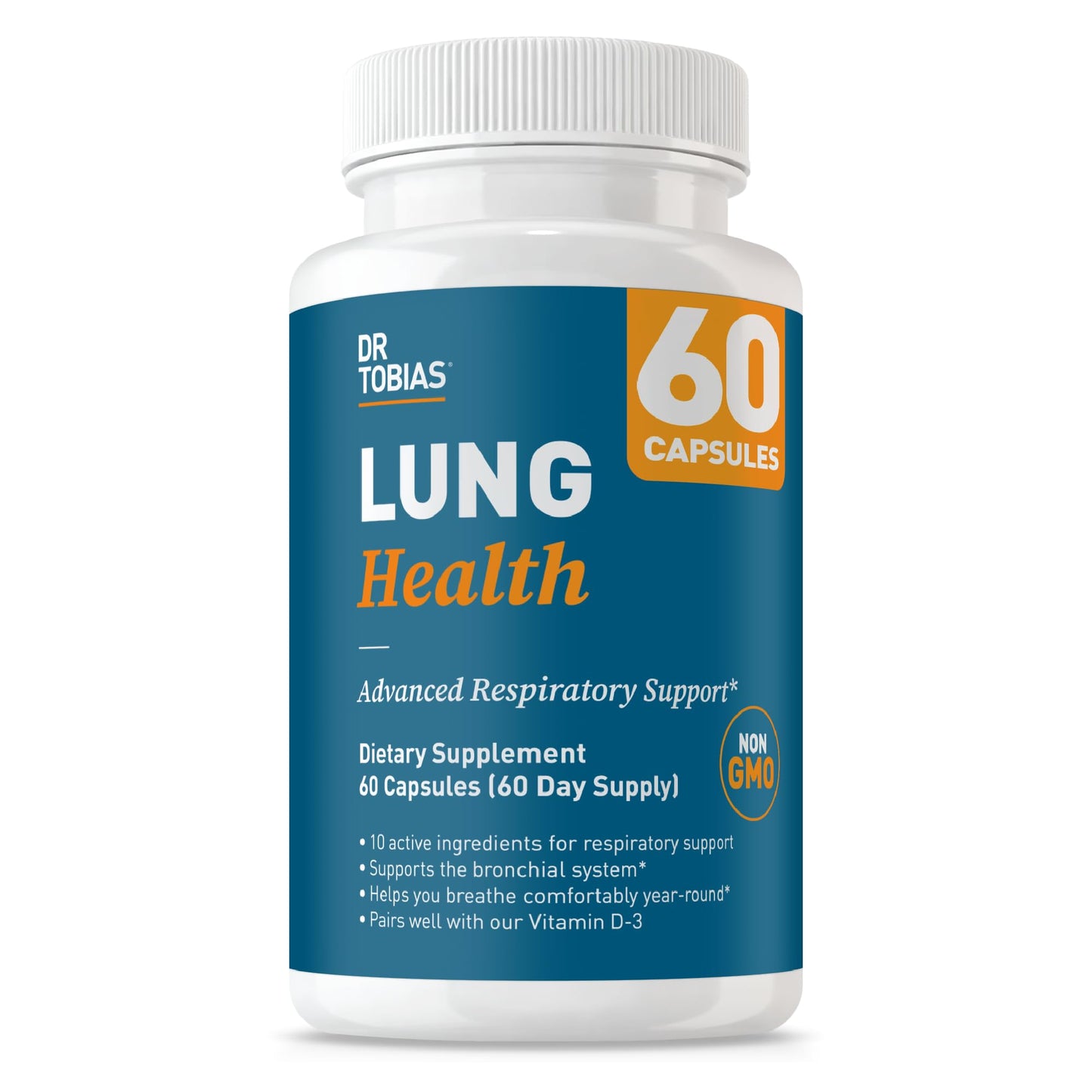 Dr. Tobias Lung Health - Lung Support Supplement with Vitamin C, Butterbur, Quercetin & Bromelain | Lung Cleanse & Detox Formula for Bronchial & Respiratory System Non-GMO (60 Capsules, 60 Servings) - dailyvitalstore