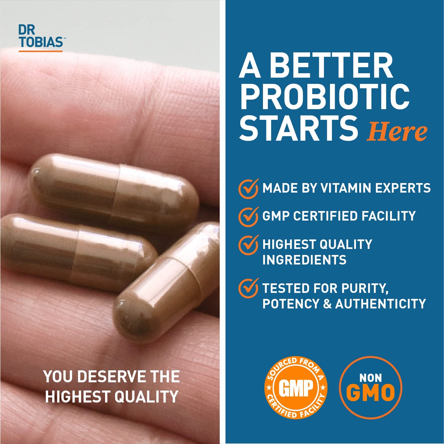Dr. Tobias Probiotics 30 Billion, 10 Strains, 30 Billion CFU's, Targeted Release Probiotics for Women & Men, Supports Digestive Health, Shelf-Stable, - dailyvitalstore
