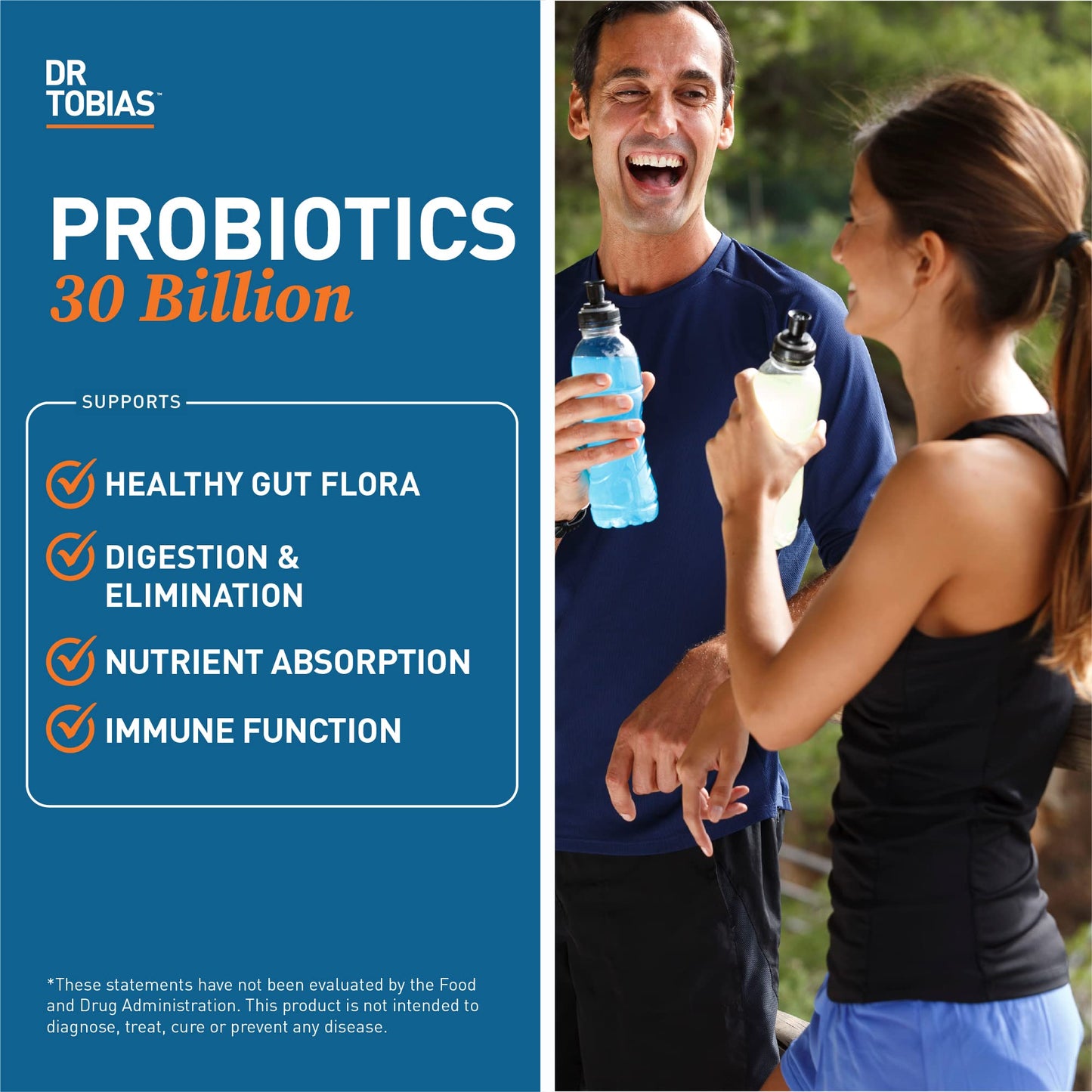 Dr. Tobias Probiotics 30 Billion, 10 Strains, 30 Billion CFU's, Targeted Release Probiotics for Women & Men, Supports Digestive Health, Shelf-Stable, - dailyvitalstore