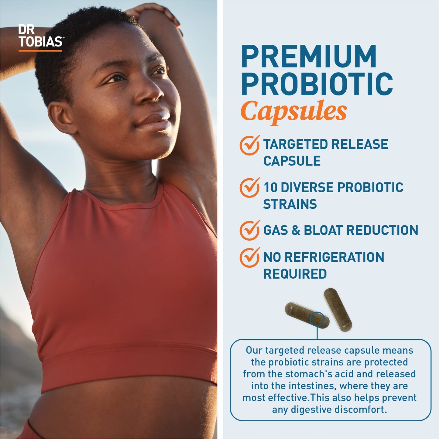Dr. Tobias Probiotics 30 Billion, 10 Strains, 30 Billion CFU's, Targeted Release Probiotics for Women & Men, Supports Digestive Health, Shelf-Stable, - dailyvitalstore
