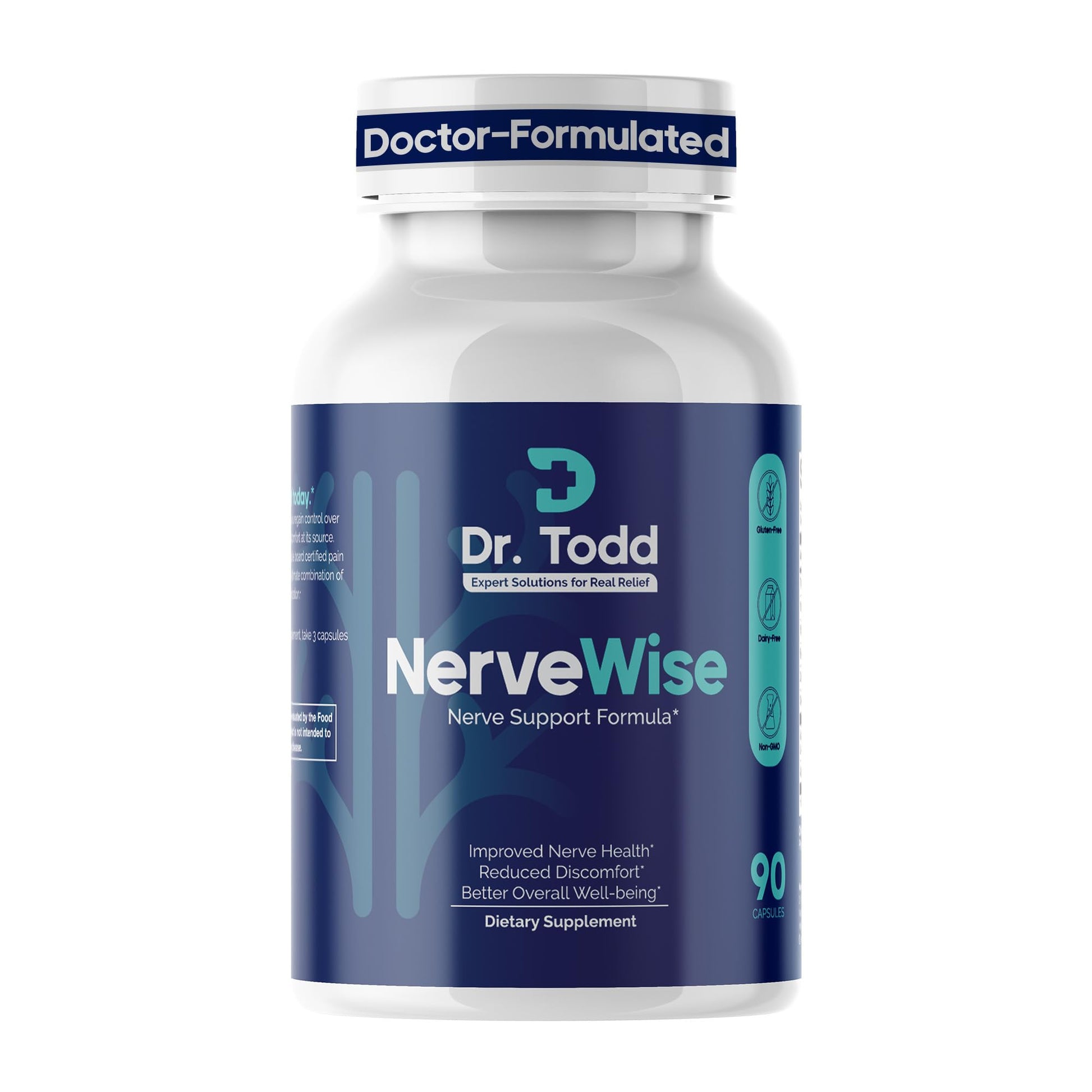 Dr. Todd NerveWise Nerve Support Supplement for Foot, Hand & Leg Comfort – Daily Formula for Healthy Nerve Function, Helps Support Nerve Balance, Body Comfort & Overall Nerve Wellness – 30 Day Supply - dailyvitalstore