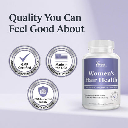 Dr Vitamin Women's Hair Health - Hair, Skin & Nails Support with Biotin & Collagen - 60 Tablets - dailyvitalstore