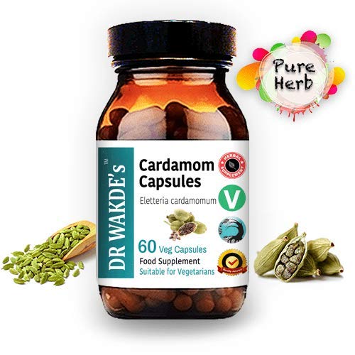 DR WAKDE'S Cardamom Capsules (60 Veg Caps, Plant-Based Supplement, Ayurvedic Herb, All Natural, Vegan) - dailyvitalstore