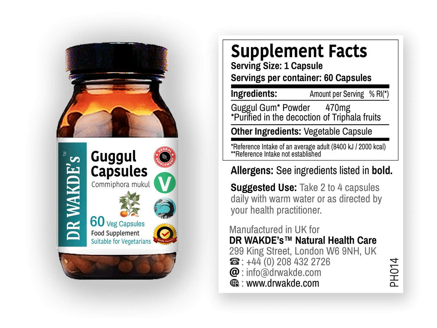 DR WAKDE'S Guggul Capsules (Mukul Myrrh, Commiphora Mukul, 60 Veg Caps, Plant-Based Supplement, Ayurvedic Herb, All Natural, Vegan) - dailyvitalstore