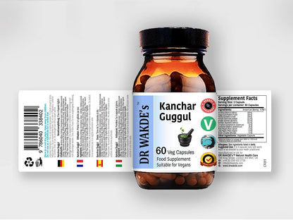 DR WAKDE's Kanchnar Guggul (60 Veg Caps, Ayurvedic Supplement, Vegan, Herbal, Natural, Made in the UK) - dailyvitalstore