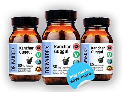 DR WAKDE's Kanchnar Guggul (60 Veg Caps, Ayurvedic Supplement, Vegan, Herbal, Natural, Made in the UK) - dailyvitalstore