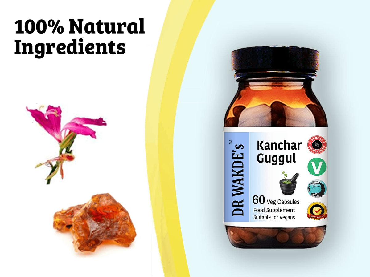 DR WAKDE's Kanchnar Guggul (60 Veg Caps, Ayurvedic Supplement, Vegan, Herbal, Natural, Made in the UK) - dailyvitalstore