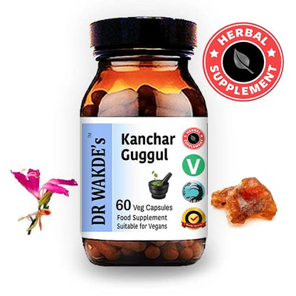 DR WAKDE's Kanchnar Guggul (60 Veg Caps, Ayurvedic Supplement, Vegan, Herbal, Natural, Made in the UK) - dailyvitalstore