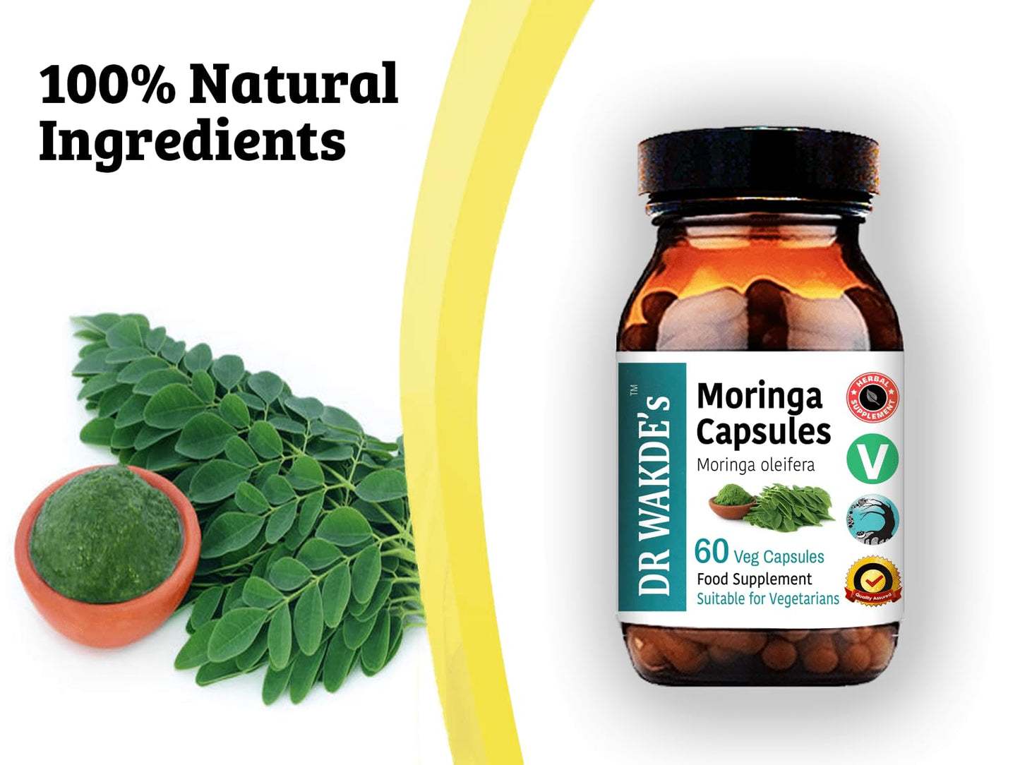 DR WAKDE'S Moringa Capsules (Moringa oleifera, 60 Veg Caps, Plant-Based Supplement, Ayurvedic Herb, All Natural, Vegan) - dailyvitalstore