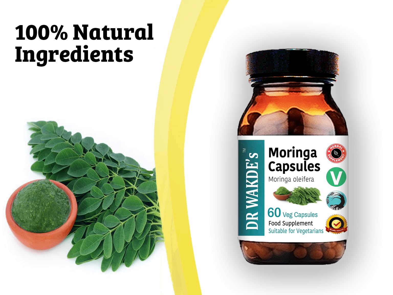 DR WAKDE'S Moringa Capsules (Moringa oleifera, 60 Veg Caps, Plant-Based Supplement, Ayurvedic Herb, All Natural, Vegan) - dailyvitalstore