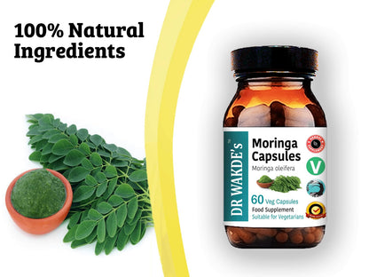 DR WAKDE'S Moringa Capsules (Moringa oleifera, 60 Veg Caps, Plant-Based Supplement, Ayurvedic Herb, All Natural, Vegan) - dailyvitalstore