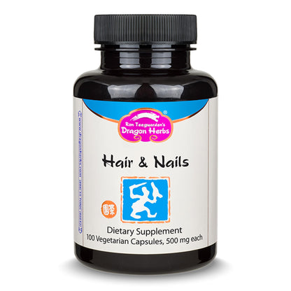 Dragon Herbs Hair and Nails | All Natural Supplement to Support Hair, Nails, Healthy Aging, and Circulation | All Natural Ingredients, Non-GMO (100 Capsules, 500 mg Per Capsule) - dailyvitalstore