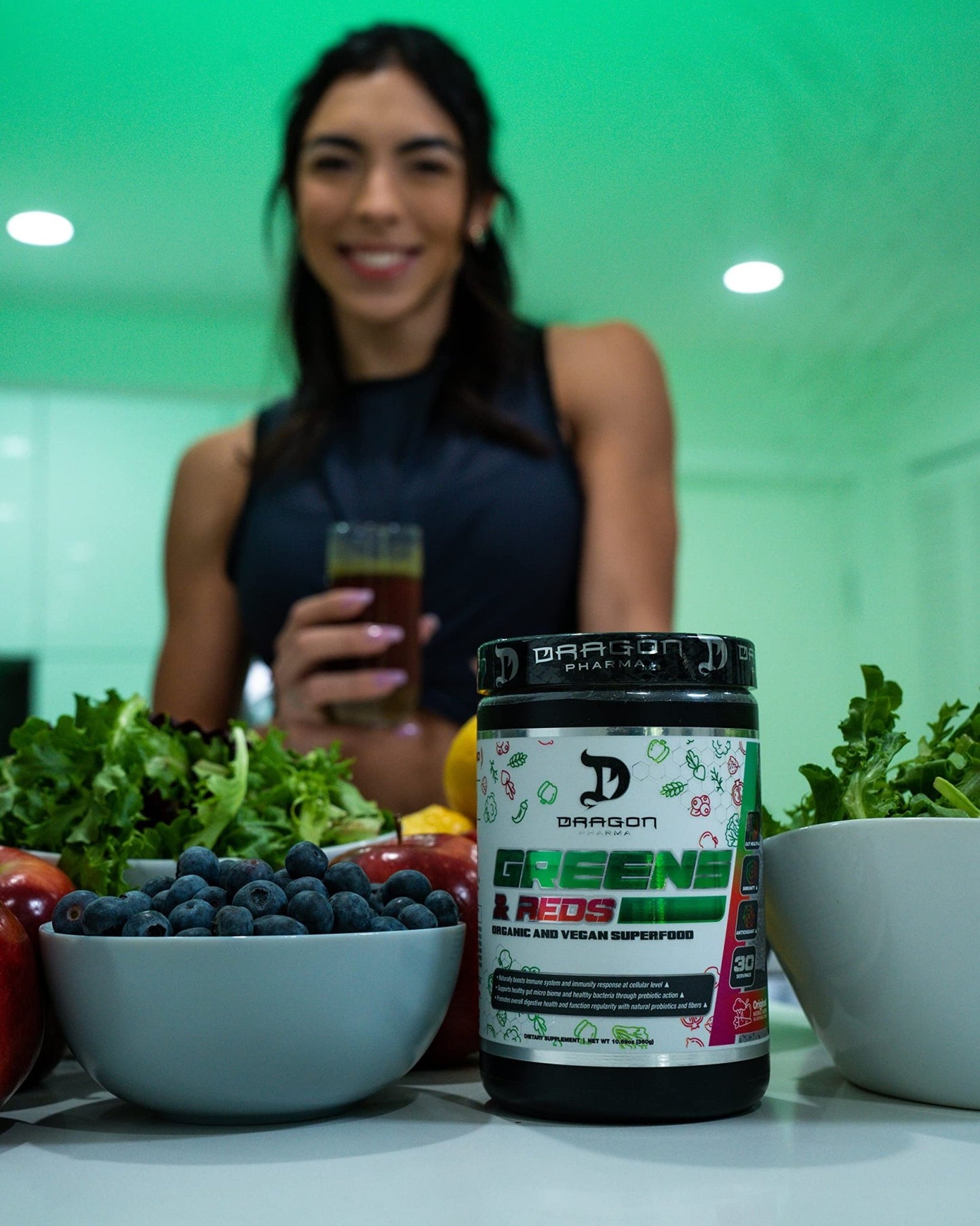 DRAGON PHARMA Greens and Reds, Over 23 Nutritious Superfoods, Reds and Vegetables, Optimal Health and Wellness (30 Servings, Original) - dailyvitalstore