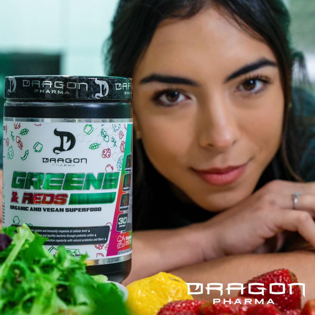 DRAGON PHARMA Greens and Reds, Over 23 Nutritious Superfoods, Reds and Vegetables, Optimal Health and Wellness (30 Servings, Original) - dailyvitalstore
