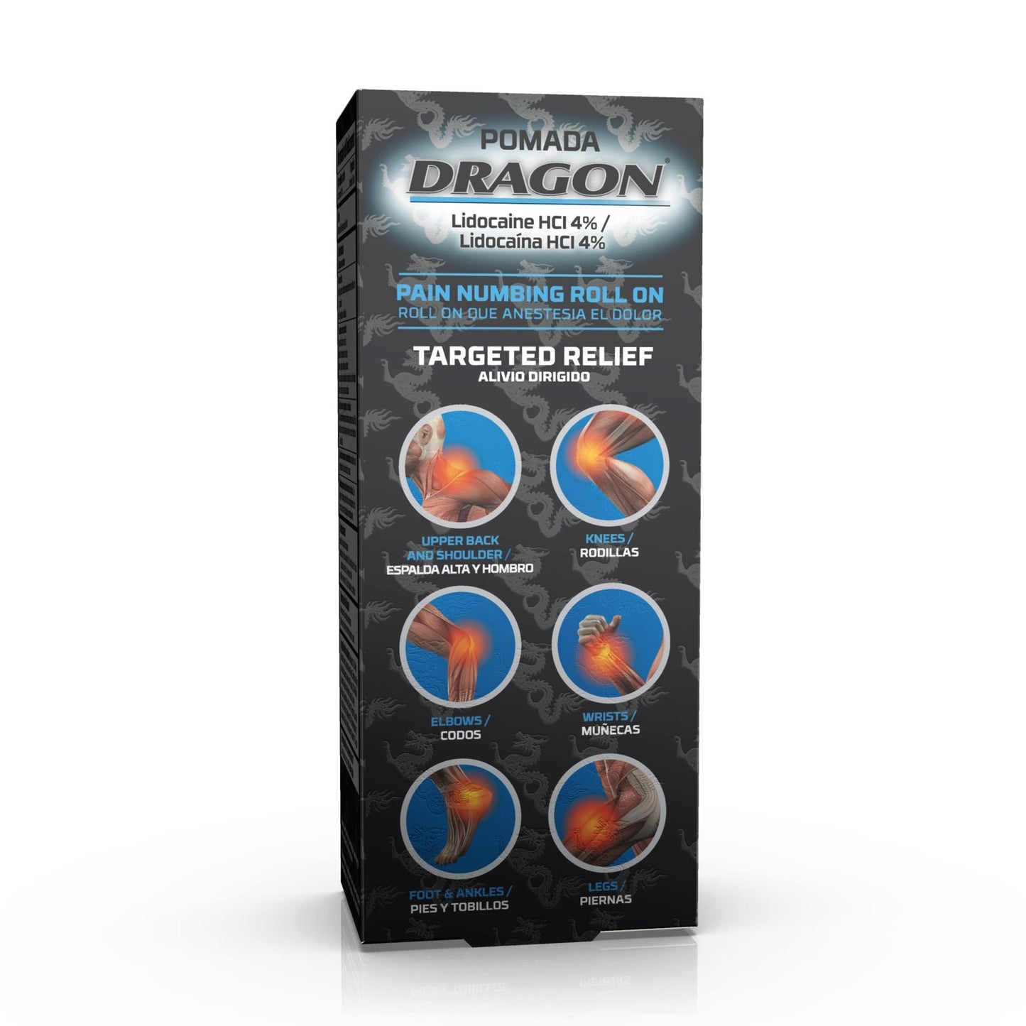 Dragon - POMADA, Maximum Strength- Pain Numbing & Long Lasting Pain Relief No Mess Applicator with Lidocaine Roll On, 2.5 oz, Pack of 3 - dailyvitalstore