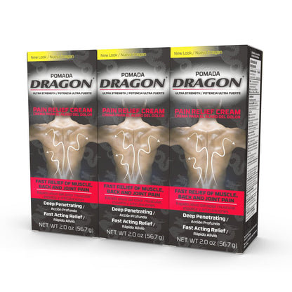 Dragon - Ultra Strength Pain Relief Cream for Muscle, Back and Joint Pain Cream, 2 Ounce (Pack of 3) - dailyvitalstore