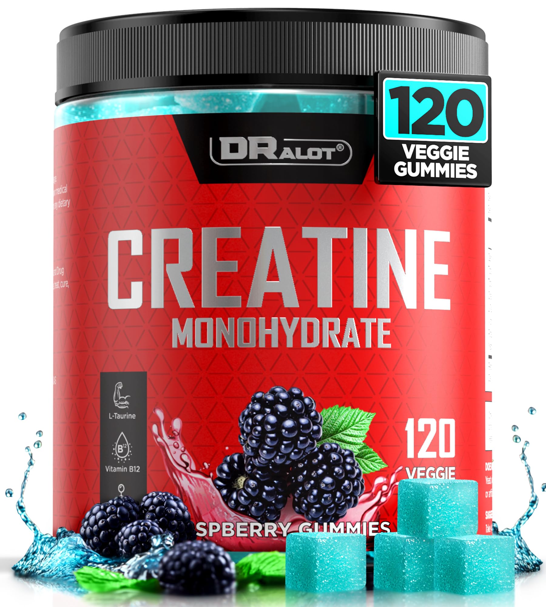 Dralot 99.99% Creatine Monohydrate Gummies More 15% Strength, 5X Energy & Muscle Support Pre-Workout Complex Creatine for Women & Men with 5000mg Creatine - dailyvitalstore