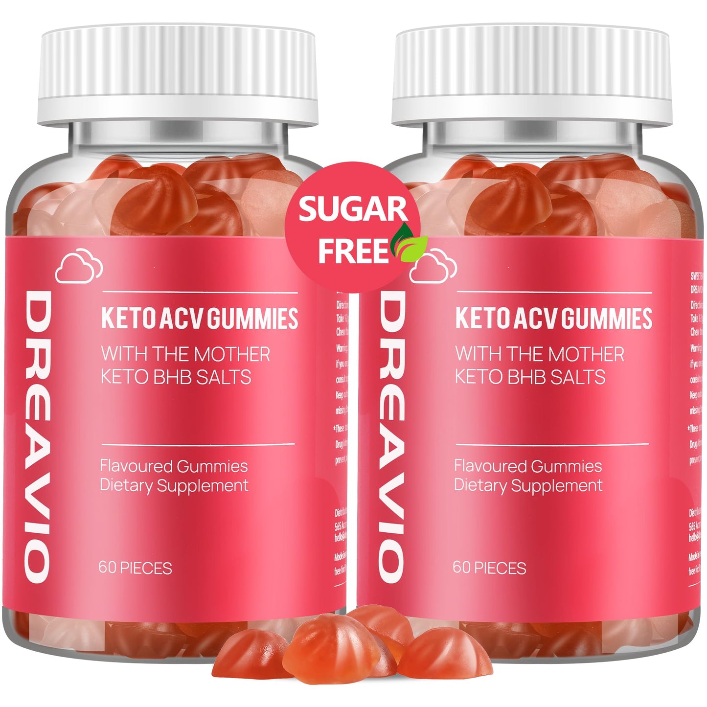 DREAVIO 1000mg Sugar Free Apple Cider Vinegar Gummies | 120 Count Keto ACV Gummies, Vegan Apple Cider Vinegar - dailyvitalstore
