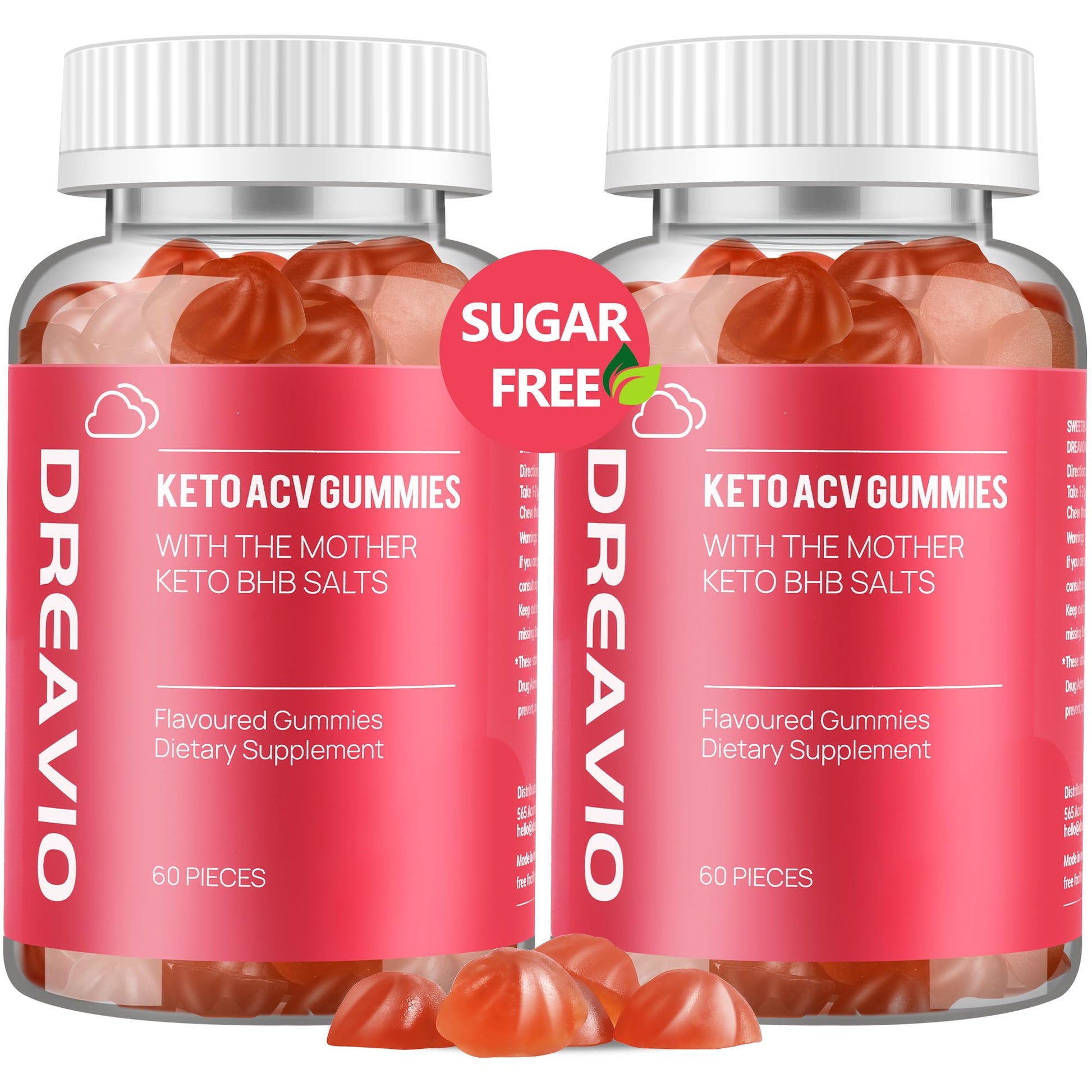 DREAVIO 1000mg Sugar Free Apple Cider Vinegar Gummies | 120 Count Keto ACV Gummies, Vegan Apple Cider Vinegar - dailyvitalstore