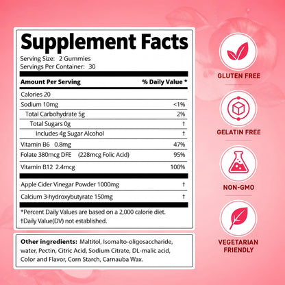 DREAVIO 1000mg Sugar Free Apple Cider Vinegar Gummies | 120 Count Keto ACV Gummies, Vegan Apple Cider Vinegar - dailyvitalstore