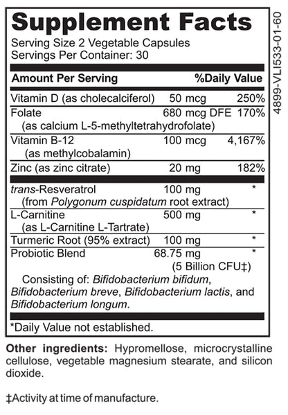 DrFormulas Mood Boost Probiotics for Stress and Calm, Methylfolate for Kids, Women, Men | Nexabiotic Supplement with Bifidobacterium and B-12, 60 Count - dailyvitalstore