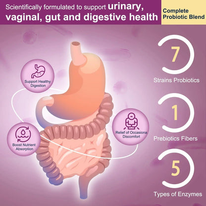 DRFOSTER Urinary Tract Health for Women, Vaginal Probiotics for Women pH Balance with D-Mannose, Cranberry, Probiotics and Prebiotics for Digestive Helath 90 Veggie Capsules - dailyvitalstore