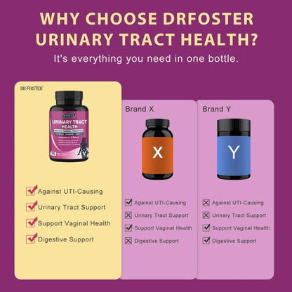 DRFOSTER Urinary Tract Health for Women, Vaginal Probiotics for Women pH Balance with D-Mannose, Cranberry, Probiotics and Prebiotics for Digestive Helath 90 Veggie Capsules - dailyvitalstore