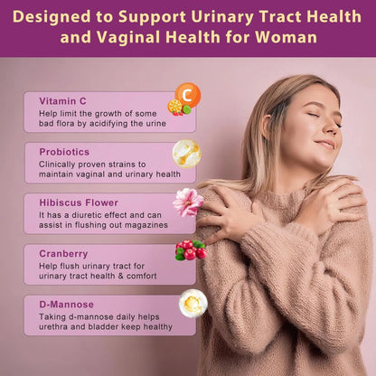 DRFOSTER Urinary Tract Health for Women, Vaginal Probiotics for Women pH Balance with D-Mannose, Cranberry, Probiotics and Prebiotics for Digestive Helath 90 Veggie Capsules - dailyvitalstore