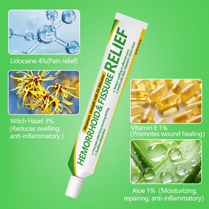 Dr.Goddyik Maximum Strength Hemorrhoid & Fissure Relief Cream Ointment with Aloe & Vitamin E - Fast Acting, Long Lasting Soothe for Itching, Burning & Fissures - dailyvitalstore