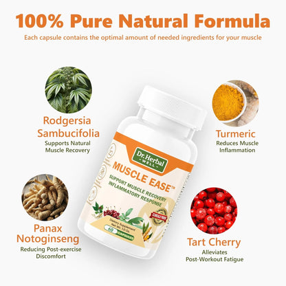 DR.HERBAL WELL Muscle Ease - Joint, Muscle & Nerve Support Fast Acting Relax Comfort Recovery Natural Herbal Supplement - (60 Capsules) MAX-Strength - dailyvitalstore