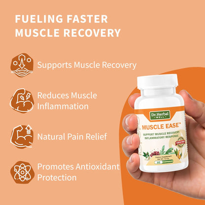 DR.HERBAL WELL Muscle Ease - Joint, Muscle & Nerve Support Fast Acting Relax Comfort Recovery Natural Herbal Supplement - (60 Capsules) MAX-Strength - dailyvitalstore